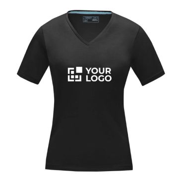 T-shirt ecologiche da donna personalizzate vista area di stampa