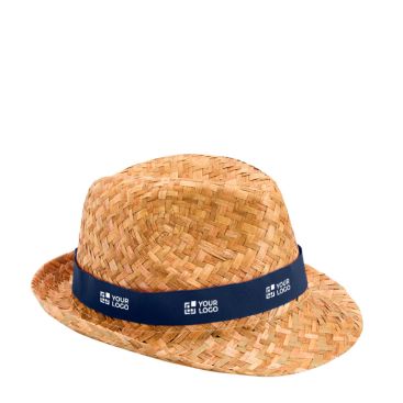 Cappello di paglia naturale traspirante con nastro personalizzabile