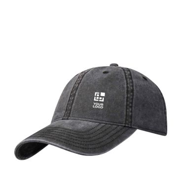 Cappellino casual effetto lavato in cotone riciclato 245 g/m2