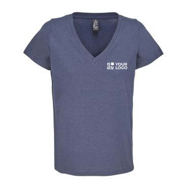 T-shirt da donna in cotone semi-pettinato con scollo a V SOL'S
