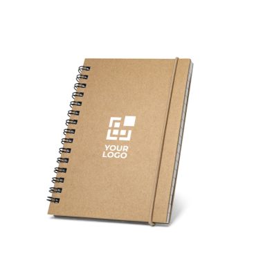 Quadernino A6 con spirale colorata vista area di stampa