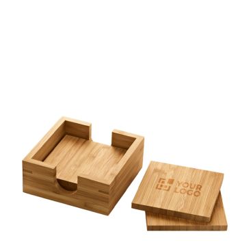 Set di 4 sottobicchieri di bambù vista area di stampa