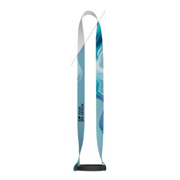 Lanyard in poliestere per sublimazione con portabicchiere in silicone 2 cm