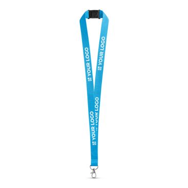 Lanyard in poliestere con moschettone metallico e chiusura di sicurezza 2 cm