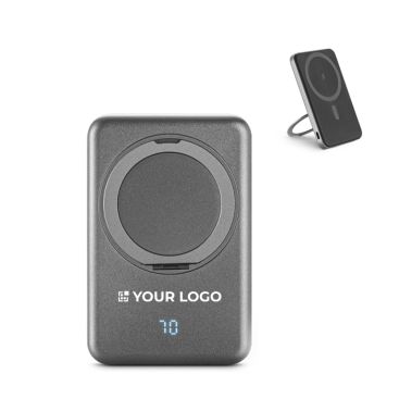 Power bank magnetico in ABS riciclato con ricarica 15 W 5000 mAh