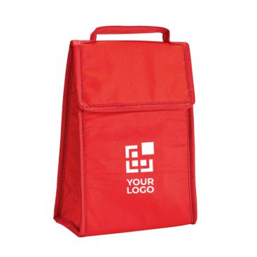 Borsa termica ripiegabile con logo aziendale color rosso