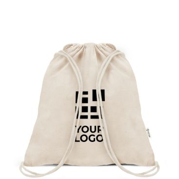 Zaino a coulisse in cotone e plastica riciclati 140 g/m2