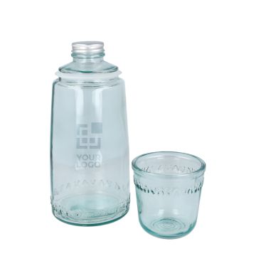 Caraffa prodotta in Europa con tappo metallico e bicchiere abbinato 1L