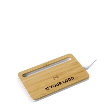Caricatore wireless in bambù con supporto per smartphone 5W
