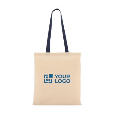 Shopper di cotone OEKO-TEX con manici colorati 140 g/m2