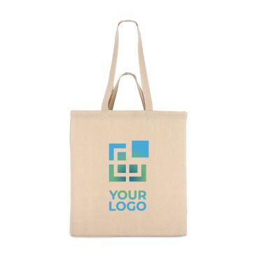 Shopper di cotone OEKO-TEX color naturale con doppi manici 140 g/m2