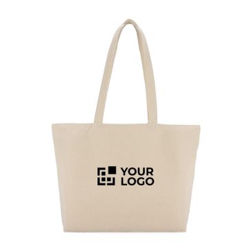 Borsa di cotone OEKO-TEX con chiusura a zip 320 g/m2