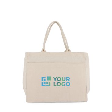 Borsa di cotone OEKO-TEX con varie tasche 320 g/m2