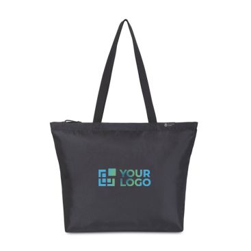 Tote bag in rPET con tasca interna per bottiglia d'acqua
