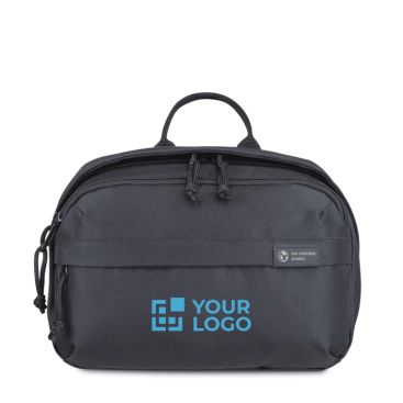 Beauty case da viaggio in rPET con manico superiore e ampio spazio