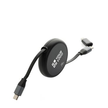 Cavo retrattile 2 in 1 in alluminio riciclato per ricarica e dati 240W