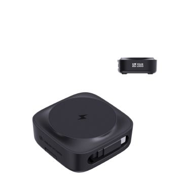 Caricatore wireless magnetico 2 in 1 con cavo retrattile USB-C e 15W