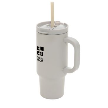 Tazza termica in acciaio inox riciclato con cannuccia e manico 480ml