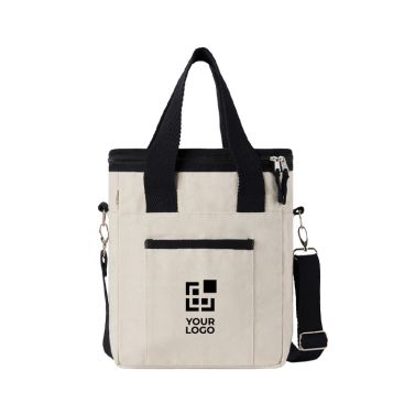 Borsa termica in tela riciclata da 500 g/m² con tracolla e maniglie