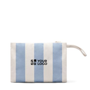 Borsa organizer in cotone riciclato con zip e manico 390 g/m²