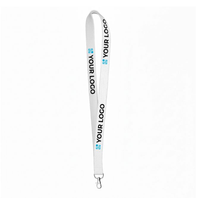 Lanyard su misura realizzato in amido di mais con moschettone