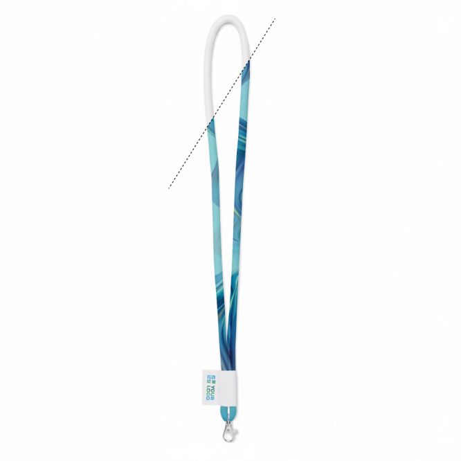 Lanyard su misura tubolare in poliestere con etichetta cucita