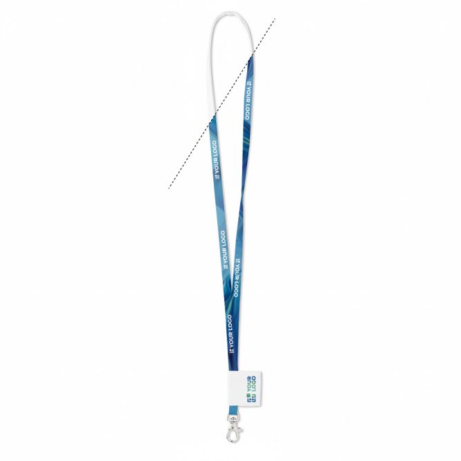 Lanyard su misura in poliestere con etichetta cucita e moschettone