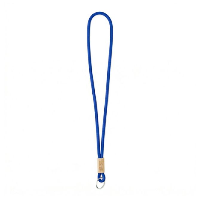 Lanyard su misura tubolare in poliestere con dettaglio in bambù