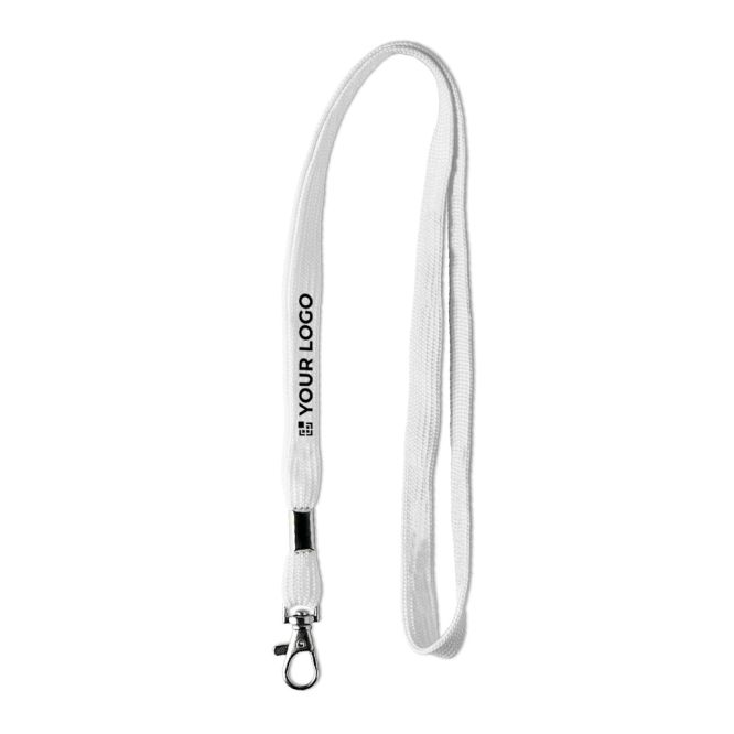 Lanyard su misura in poliestere con morsetto e moschettone metallico