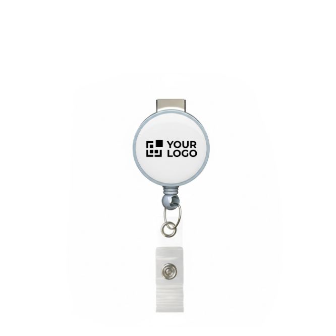 Porta badge retrattile tondo su misura personalizzabile ⌀2.8
