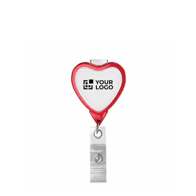 Porta badge retrattile su misura a forma di cuore