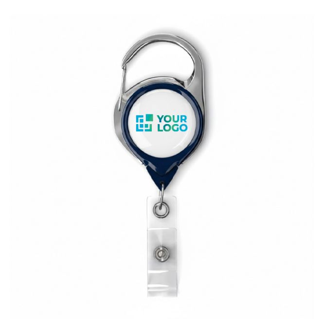 Porta badge retrattile su misura tondo con moschettone