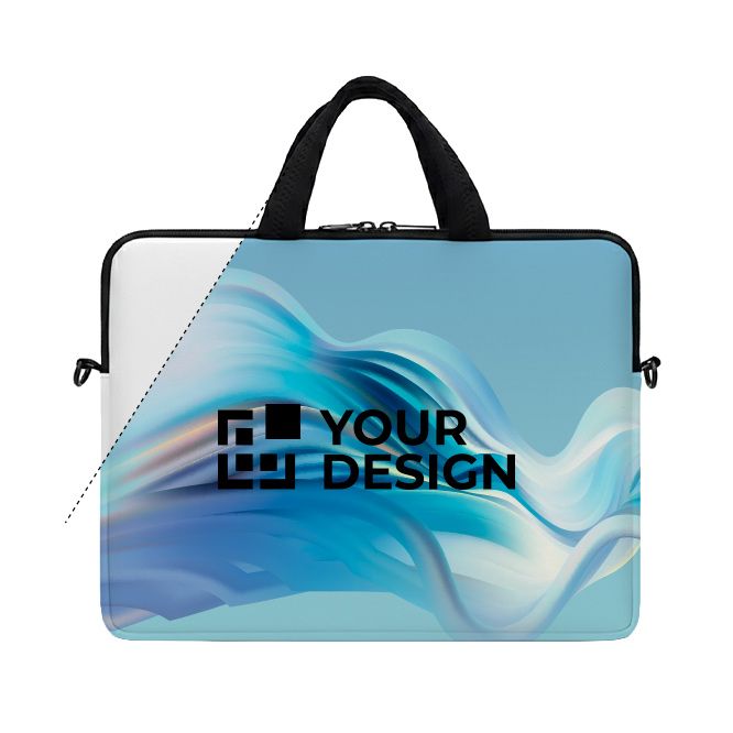 Borsa laptop su misura con zip e fascia per trolley