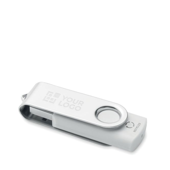 Memoria USB bianca su misura in materiali riciclati