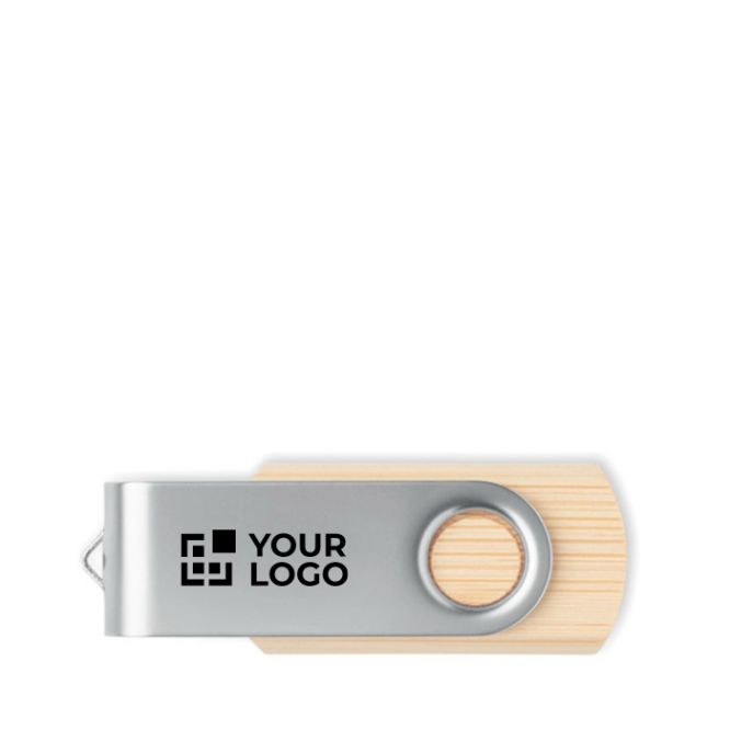 Memoria USB su misura con scocca in bambù e copertura metallica