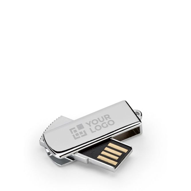 USB in metallo su misura retrattile disponibile in finitura cromata