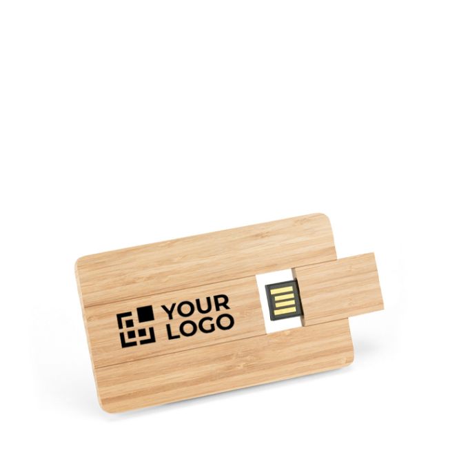 Tessera USB su misura in legno di bambù personalizzabile