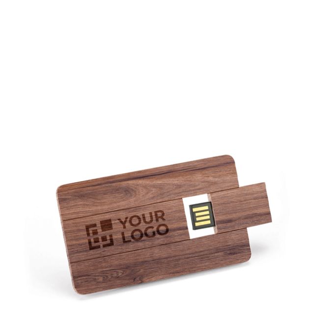 Tessera USB su misura in legno di noce personalizzabile