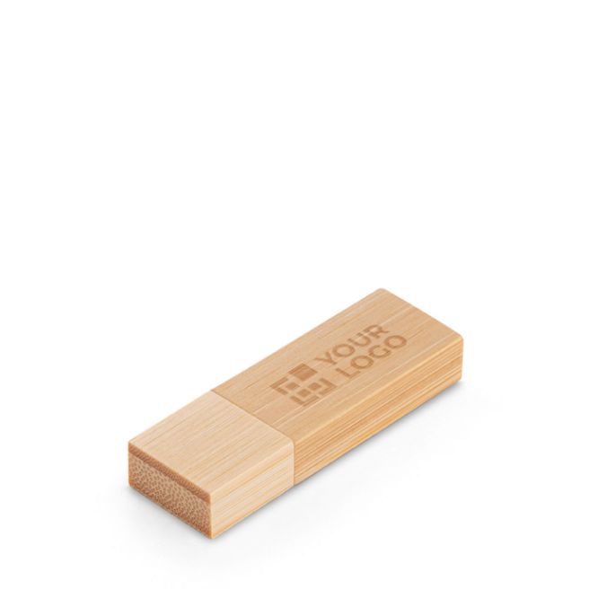 USB su misura con scocca in legno di bambù e cappuccio
