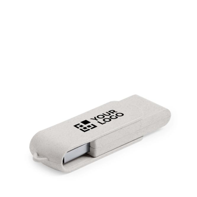 Pendrive eco rotante su misura realizzata in fibra di frumento