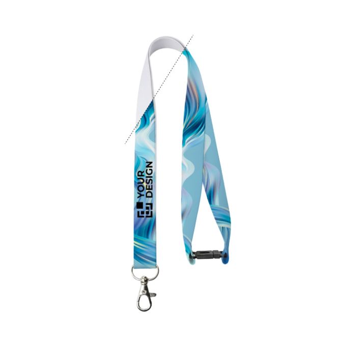 Lanyard a colori con chiusura di sicurezza su misura, realizzato nell’UE