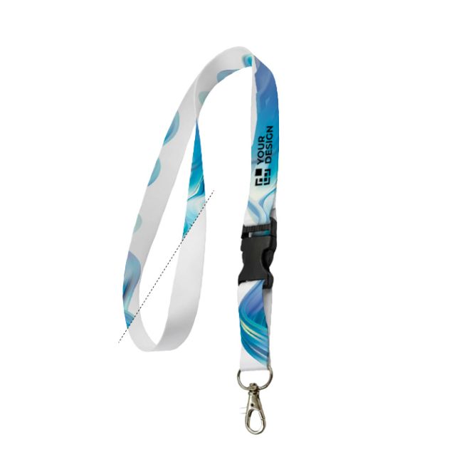 Lanyard a colori personalizzato con fibbia, realizzato in Europa