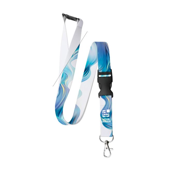 Lanyard con fibbia e chiusura di sicurezza custom made, realizzato in Europa