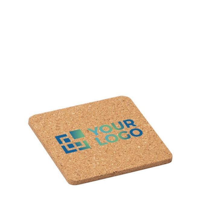 Sottobicchiere personalizzato quadrato con logo colore legno