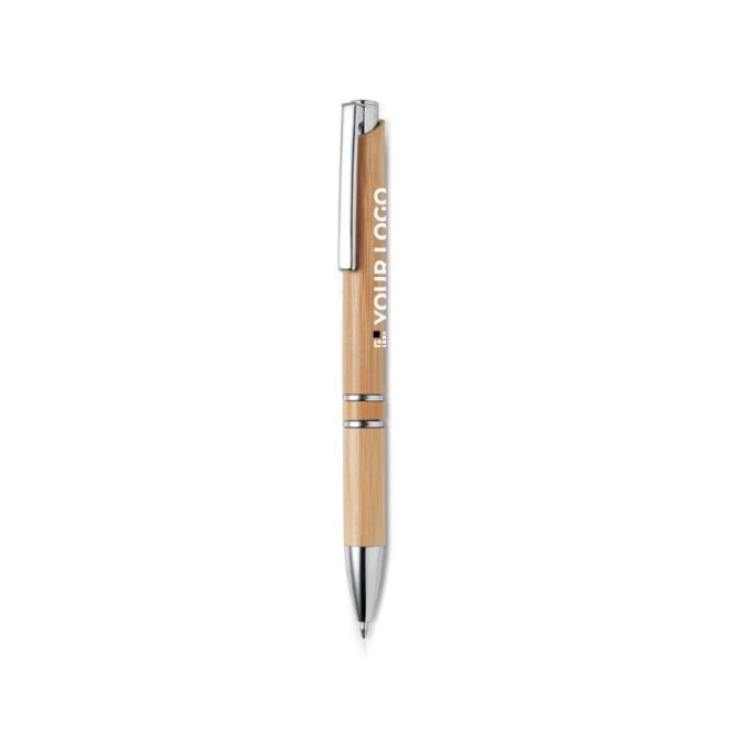Penna di bambù promozionale vista area di stampa