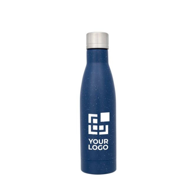 Borraccia termica promozionale punteggiata color nero con logo e scatola