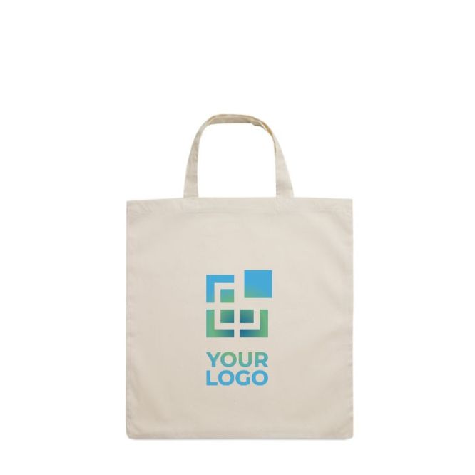 shopper personalizzate con logo in cotone 180g vista area di stampa