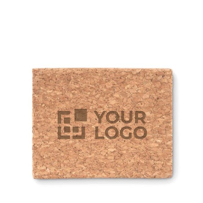 gadget post it con copertina in sughero vista area di stampa