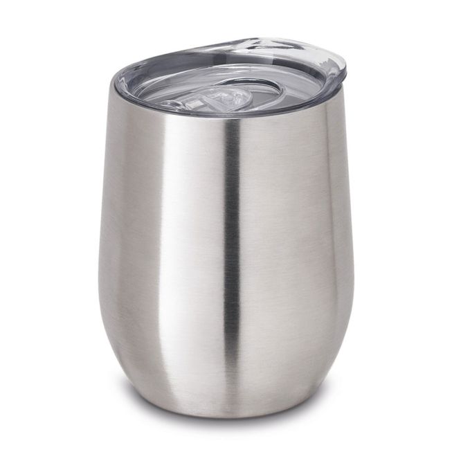 Bicchiere pubblicitario in acciaio inox colore argento opaco