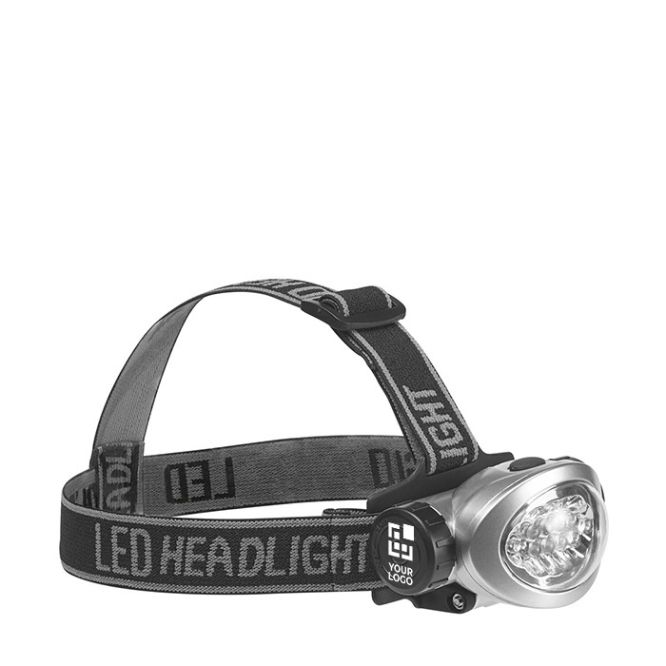 Torcia indossabile con fascia elastica, 8 LED bianchi e 2 rossi